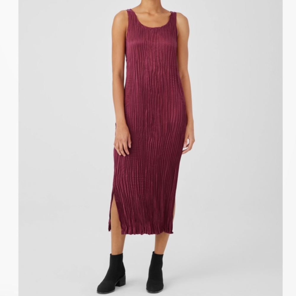 Eileen Fisher Crushed Crupo Dress NWT